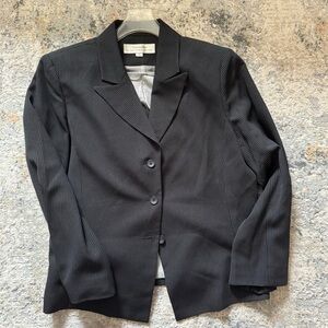 Tahari By Arthur S. Levine Black Pinstripe Blazer Size 14